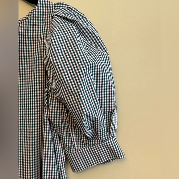 Loeffler Randall green gingham puff sleeve maxi dress - Picture 4 of 7